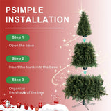 Pre-Lit Artificial Christmas Tree - Realistic Full Green Xmas Tree with LED Lights for Indoor Home Decoration
