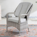 Set of 2 Rattan Garden Dining Chairs - Aluminium Frame, Outdoor Armchairs