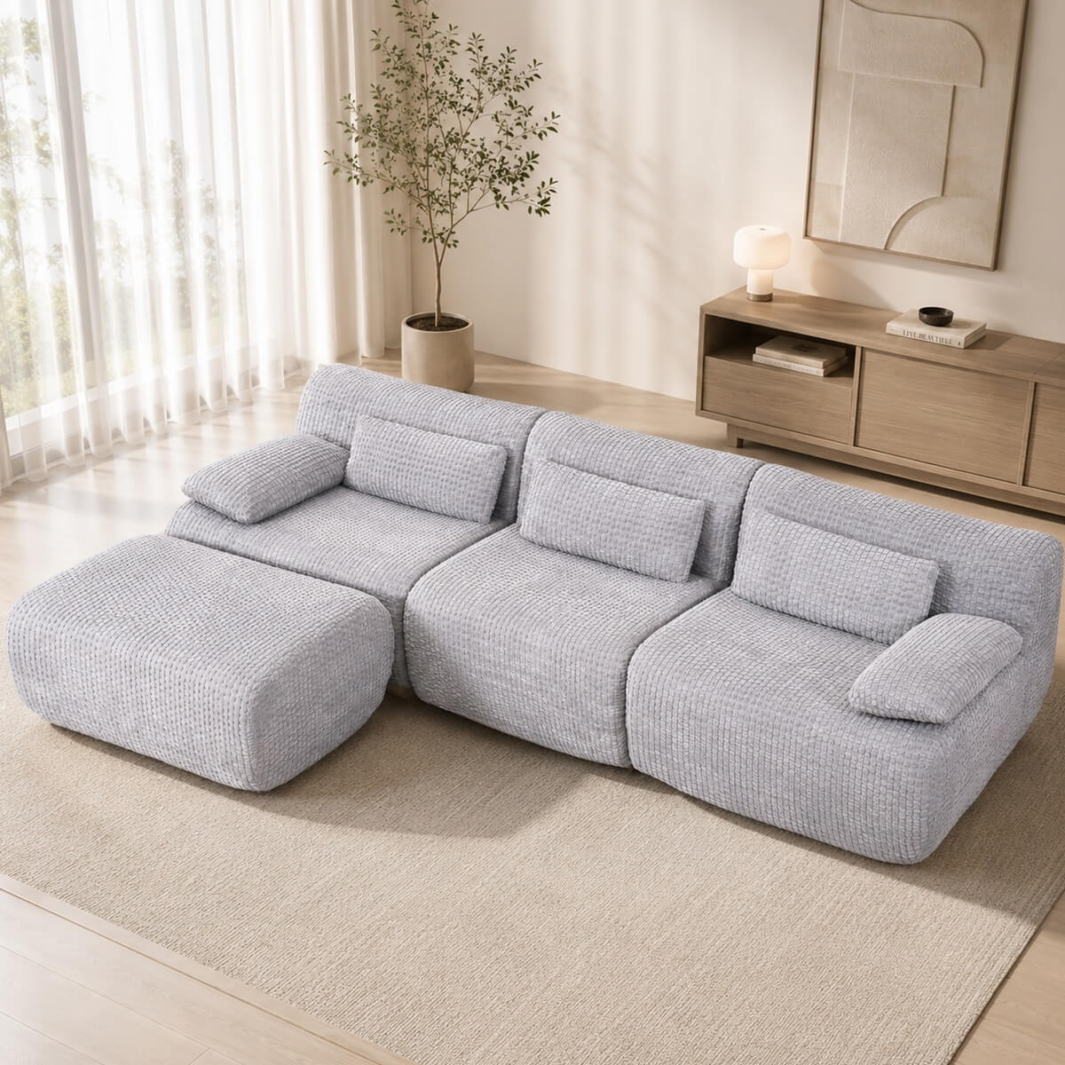 SOFTY Modular Compression Sofa Set (Chaise Combination)