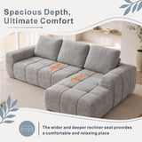 SOFTY Compressed Sectional Sofa with Chaise (Textured Line Design)