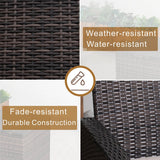 7 Seater Outdoor Garden Lounge Set – Rattan Sofa with Coffee Table and Side Table Featuring Built-In Storage