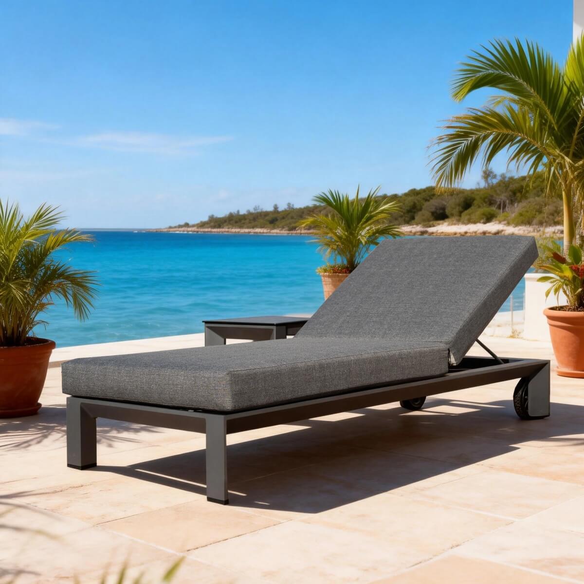 ARVE Aluminum Sun Lounger Set (Chaise + Side Table)