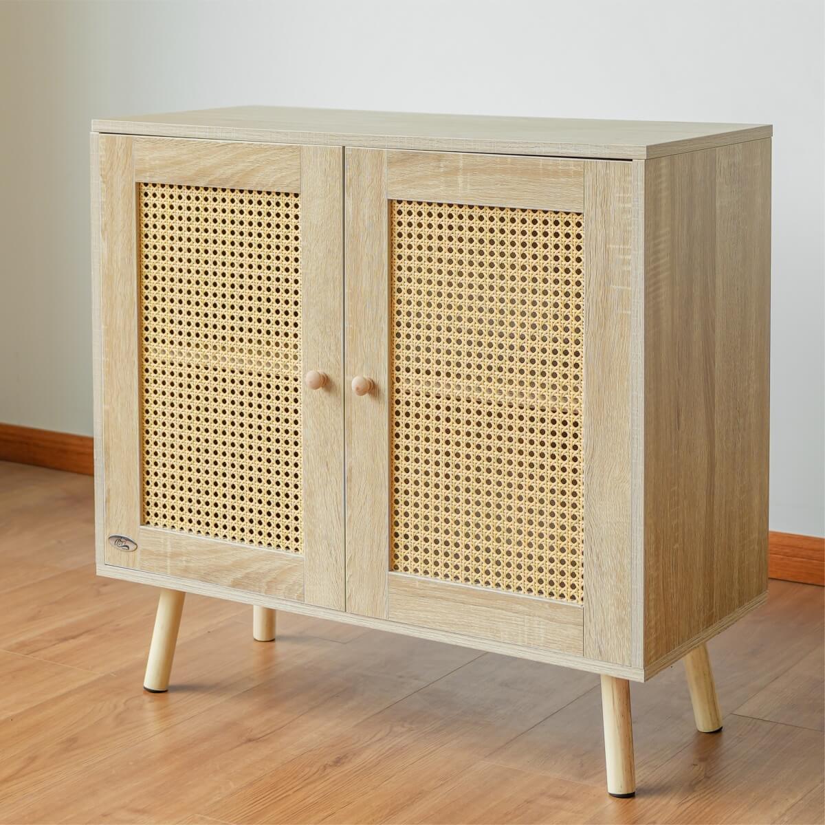 Wooden Storage Cupboard with Double Doors - Freestanding Storage Cabinet