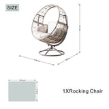 Metal Hanging Egg Chair - Grey Outdoor Garden Swing Chair
