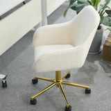 White Swivel Office Chair - Adjustable Height Desk Chair