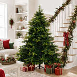 Realistic Full Green Artificial Christmas Tree - PVC & PE Mixed-Foliage Xmas Tree for Easy Setup, 6ft/7ft/8ft