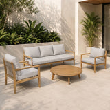 SOLARA 4-Piece Wood Outdoor Sofa Set - 5-Seater