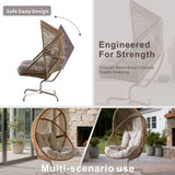 Metal Hanging Egg Chair - Outdoor Garden Swing Chair, Beach Yellow