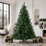 Realistic Full Green Artificial Christmas Tree - PVC Xmas Tree for Easy Setup & Indoor Festive Decoration, 6ft/7ft/8ft