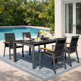 ARVE 4-Seater Aluminum Dining Set (Ceramic Glass Table)