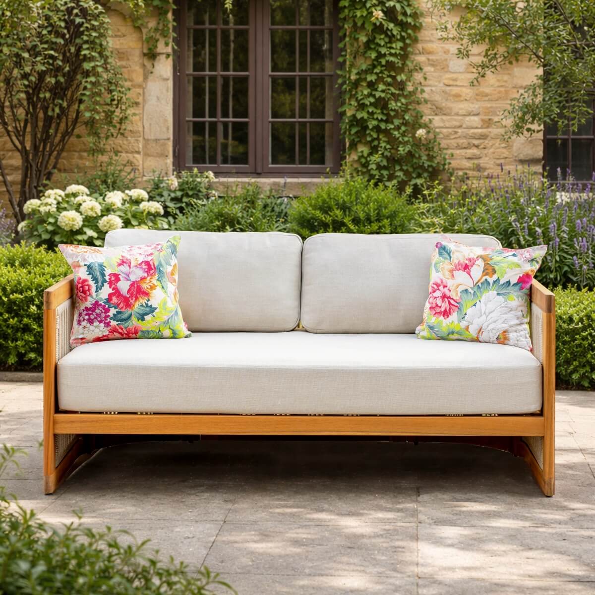 CAVEN Solid Wood Outdoor 2-Seater Sofa