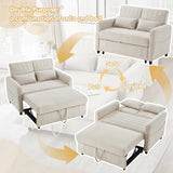 [Sofa Bed with Sleeping Function] Two-Seater Fold-Out Sofa, Pull-Out Design, Simple and Modern, Contemporary Style, Three-Level Adjustable Backrest, Breathable Cotton-Linen Fabric