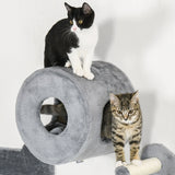 4PCs Wall-Mounted Cat Tree, Steps, Perch, Cat House - Grey