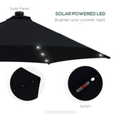 Solar LED Cantilever Parasol 3m - Black