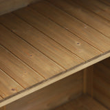 Garden Shed Wooden Storage Cabinet, 2 Door Fir Wood, Natural