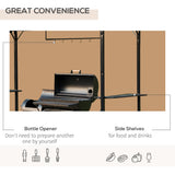 Metal Smoking Gazebo Marquee BBQ Shelter - Coffee