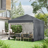 Pop Up Gazebo 3 x 3 (M), UPF 30+, 2 Sidewalls, Leg Weight Bags, Wheeled Bag, Height Adjustable, Dark Grey