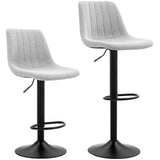 Tub Bat Stools (Set of Two) Chenille-Feel, Grey