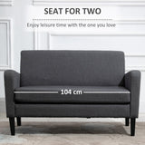 Linen 2-Seat Loveseat with Wood Legs - Grey