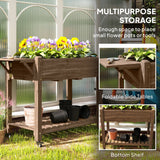 Raised Planter 46 x 94cm with Shelves - Carbonised Wood