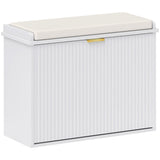 Elegant Six Shoe Bench with Top Seat - White