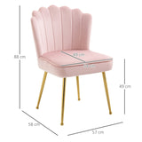 Velvet-Feel Shell Accent Chair with High Back Support - Pink