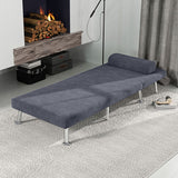 Single Sleeper Chair - Velvet-Feel Charcoal Grey