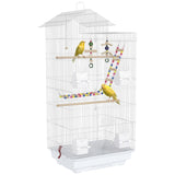 Bird Cage with Accessories, Toys, Tray, White