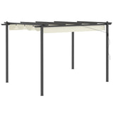 Pergola with Retractable Roof, 4 x 3m, Aluminium, Cream White