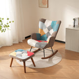 Rocking Chair with Footrest, Splicing Design