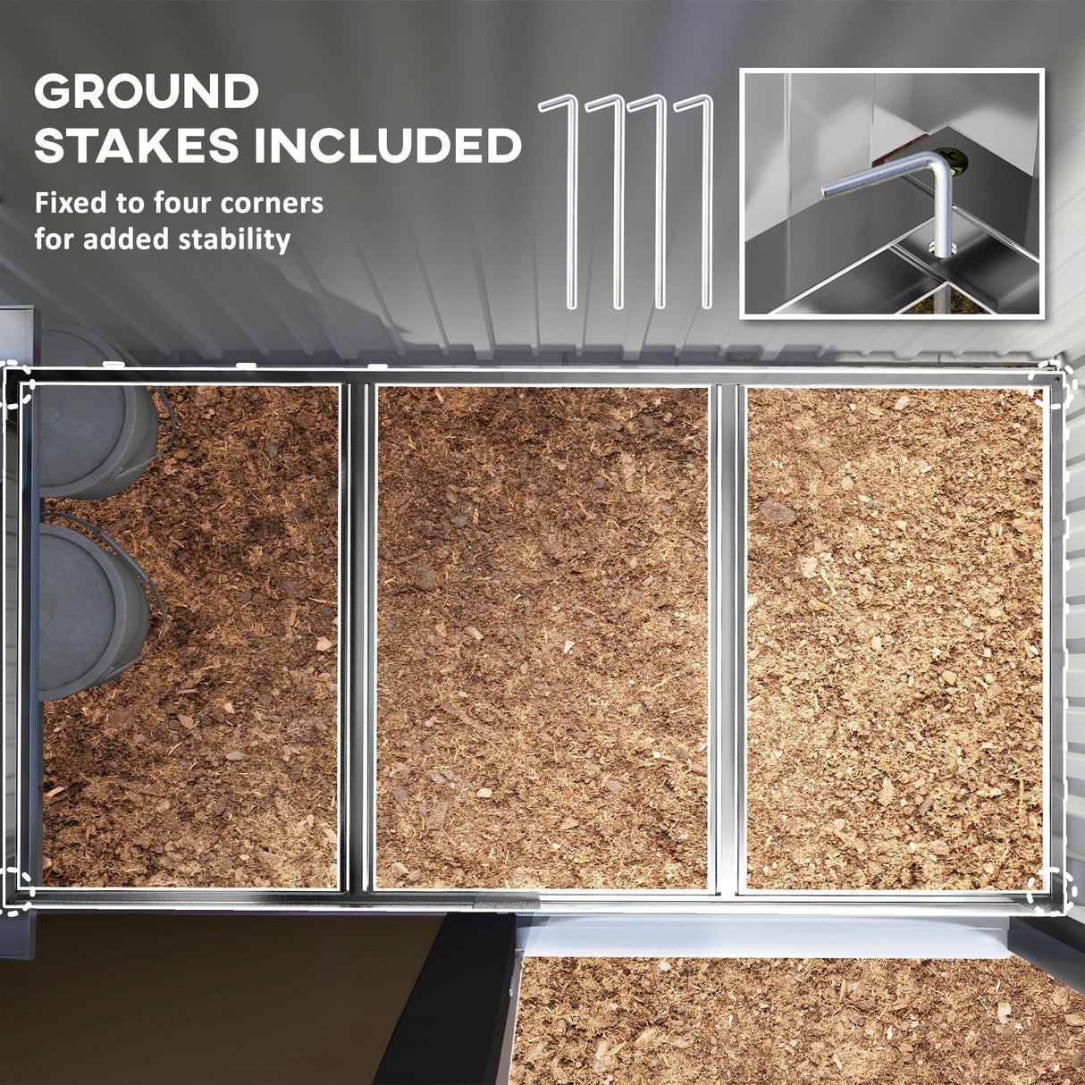 5 x 3ft Storage Shed with Lock - Brown Corrugated Steel