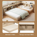 4FT6 Double Storage Bed - White Oak Bed Frame with Ample Storage