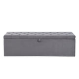 Upholstered Double Bed (4ft6) with Hydraulic Lever, Storage, and Upholstered Bench, Linen Grey