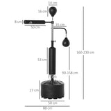 4-in-1 Boxing Punching Bag, Freestanding with Reflex Bar, Adjustable Height, Black