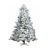 Pre-Lit Flocked Christmas Tree - Artificial Snow-Flocked Christmas Tree with Built-in Lights