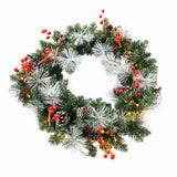PVC & PE Christmas Garland with Red Berries & Pine Cones - Realistic Evergreen Foliage