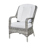 Set of 2 Rattan Garden Dining Chairs - Aluminium Frame, Outdoor Armchairs