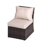 9 Seater Outdoor Rattan Sofa Set – Garden Lounge with Rectangular Coffee Table Featuring Built In Storage and Footstools