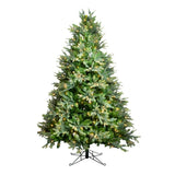 Lush Full Green Artificial Christmas Tree - Realistic Xmas Tree with Pre-Lit LED Lights for Festive Home Decoration, 6ft/7ft/8ft