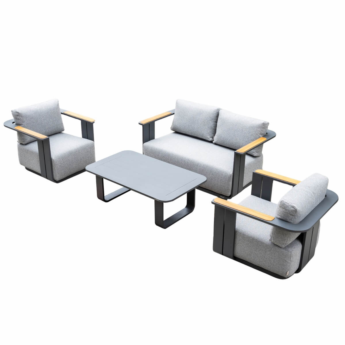 VAREL 4-Piece Sofa Set with TALARA Coffee Table (2 Armchairs + 2-Seater)