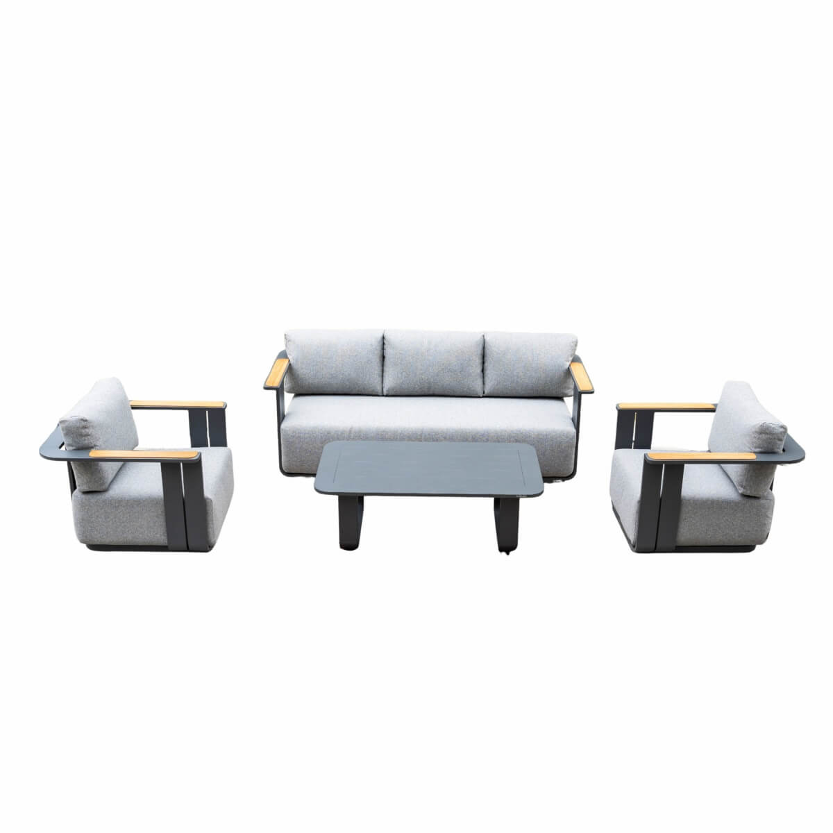 VAREL 4-Piece Sofa Set with TALARA Coffee Table (2 Armchairs + 3-Seater)