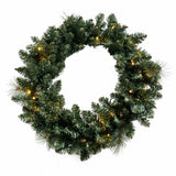Artificial Christmas Wreath - Realistic PVC Foliage Wreath with Pre-Lit LED Lights for Festive Home & Door Decoration