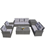 7-Seater Outdoor Sofa Set with Storage Box - PAS-1503-GR