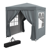 Pop Up Gazebo with Sides, Metal Frame Waterproof Party Tent, Grey