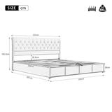 5ft King Size Velvet Ottoman Bed - Hydraulic Storage Bed with Rivet Detail, Grey