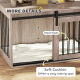 PawHut Dog Crate Furniture with Removable Cushion - Brown