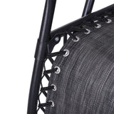 Folding Zero Gravity Chairs and Table Set with Cup Holders, Reclining Garden Yard Pool, Light Grey