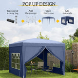 Pop Up Gazebo, Water and UV Resistant with Carry Bag, Blue
