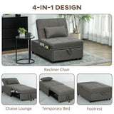 Four-In-One Sleeper Chair - Dark Grey