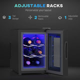 Six Bottle Countertop Wine Fridge with 8-18?? Temperature - Black